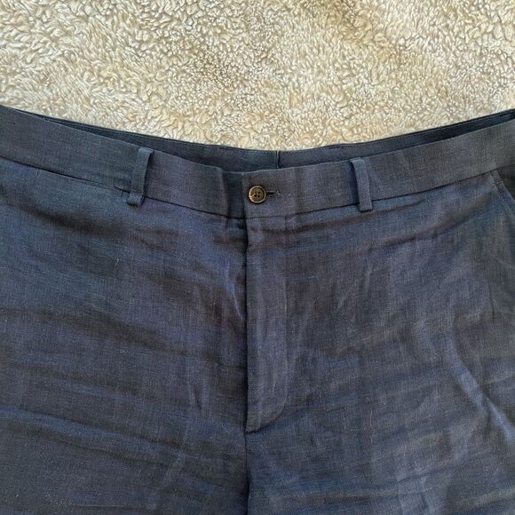 Ralph Lauren Purple Label Gregory Hand-Tailored Linen Short Chairman Navy 38 - Picture 5 of 8